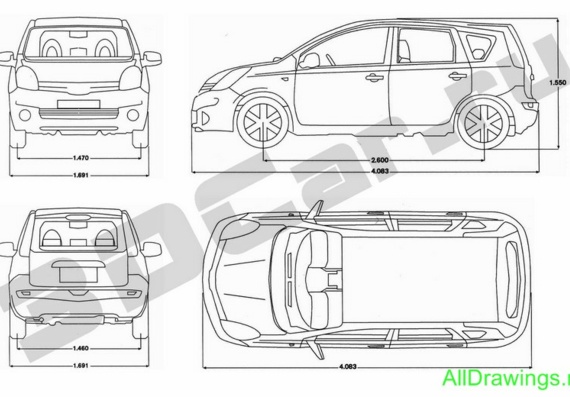 Nissans Note (2005) (Nissan to the Note (2005)) are drawings of the car